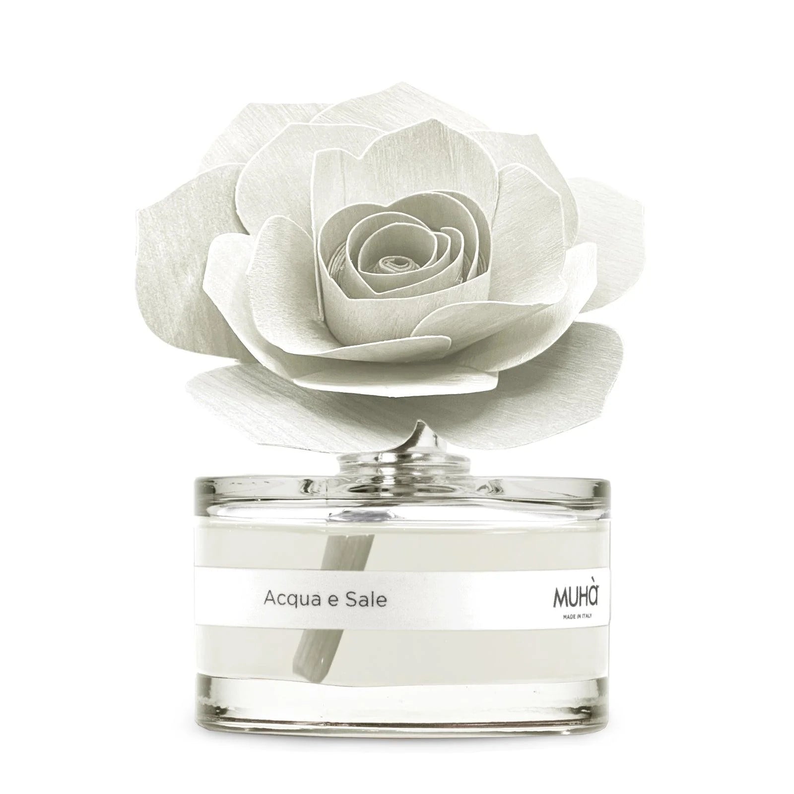 Profumatore per ambienti Rosa Diffuser, Fragranza Acqua e Sale, Diffusore Ambiente con Fiore in Legno di Betulla in vari formati Muha