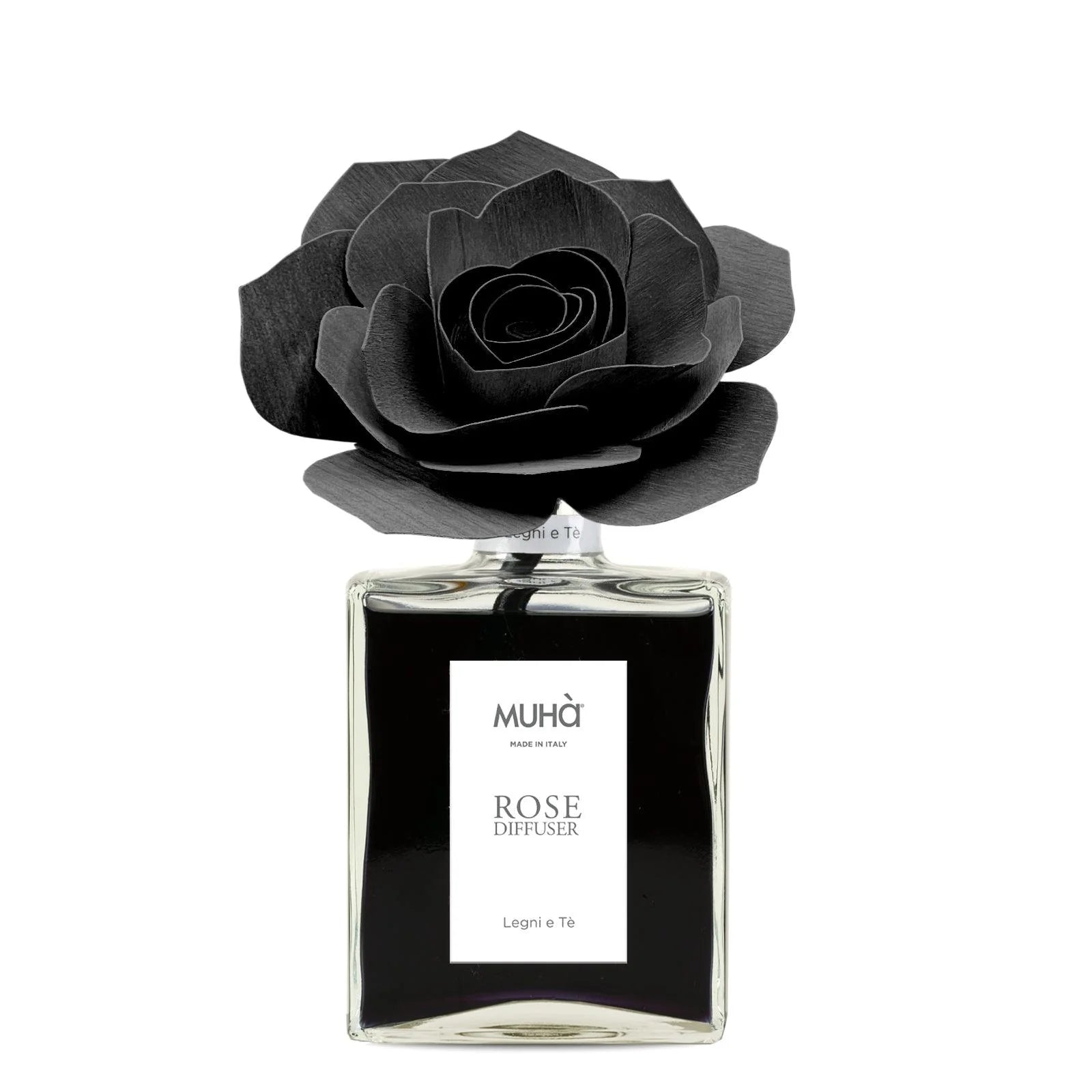 Profumatore per ambienti Rosa Diffuser, Fragranza Legni e tè, Diffusore Ambiente con Fiore in Legno di Betulla in vari formati Muha