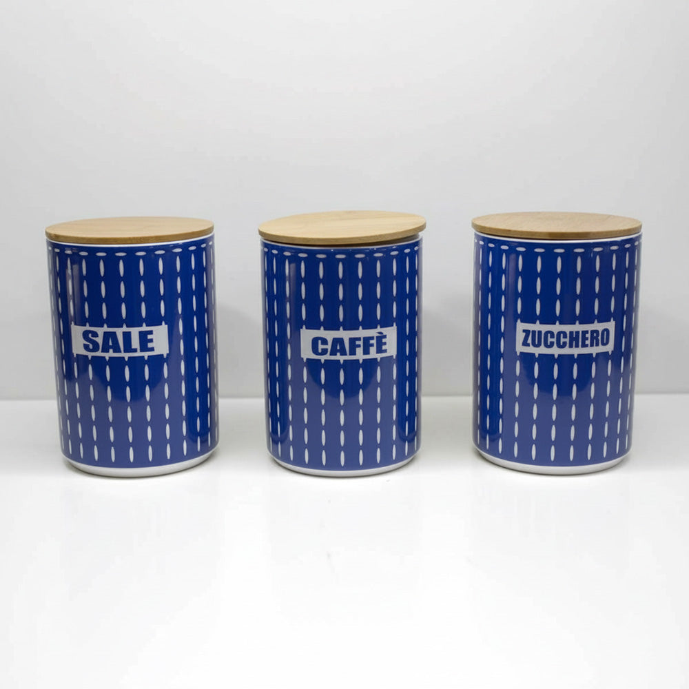 Set 3 barattoli Havana Blu 10x15cm - Fade Maison