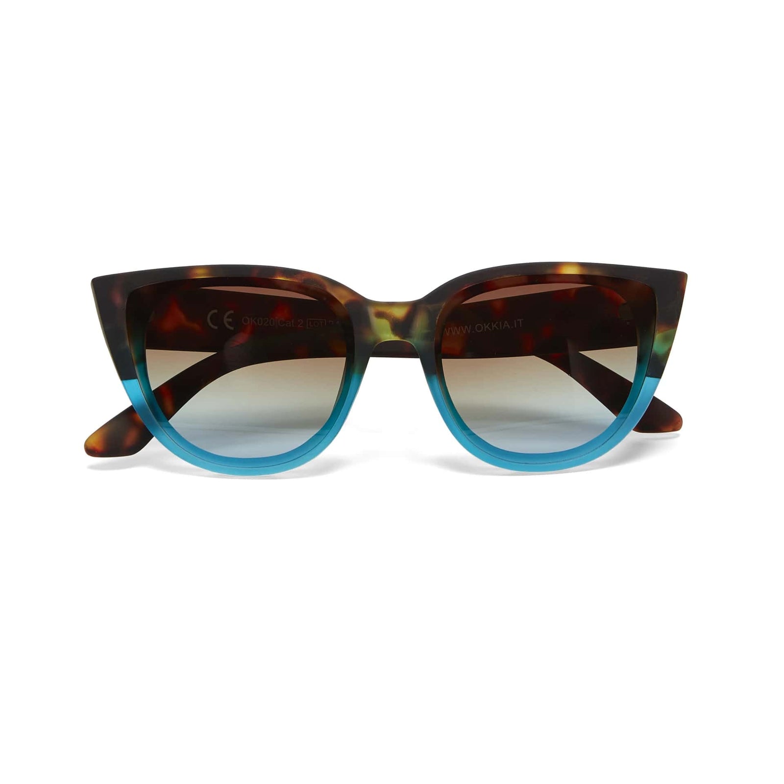 Occhiali da sole Gatto Lite modello Silvia Havana e blu - Più Forty