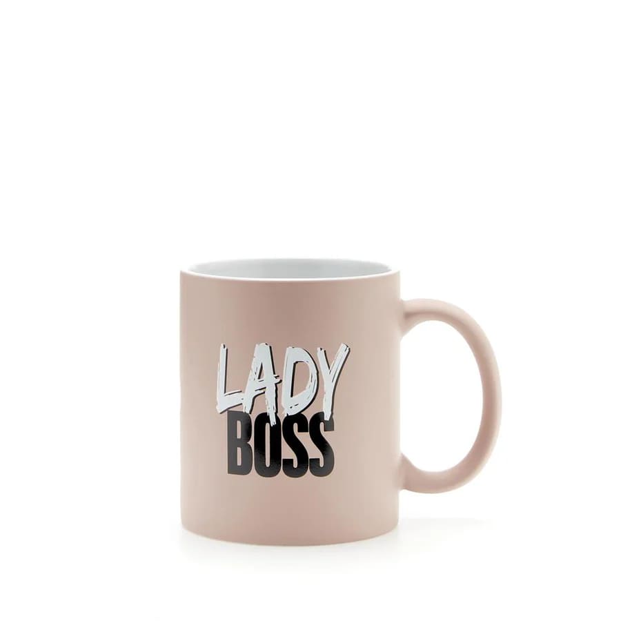 Mug in ceramica 32,5 cl rosa opaco "Lady Boss" - Più Forty