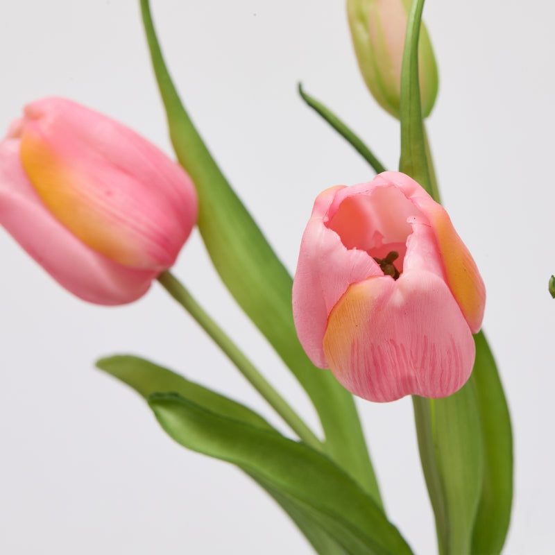Bouquet Tulipano Chiuso X4 H 40 Cm con Bocciolo Rosa Antico- EDG