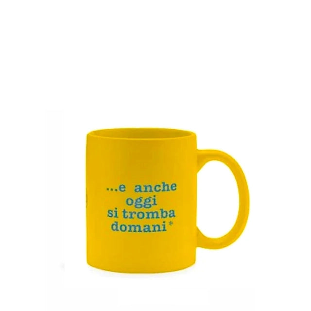 Mug in ceramica 32,5 cl gialla opaca "E Anche Oggi" - Più Forty