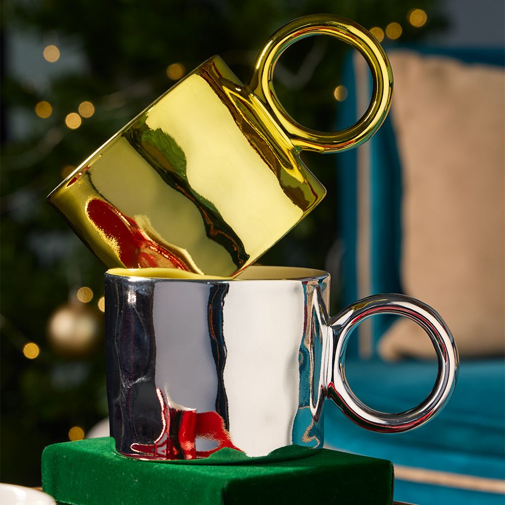 Mug 380 cc Pop New Bone China Argento Linea New Milk&Coffee - Tognana