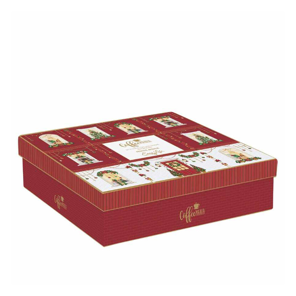 Set 6 tazzine caffè “Festive Avenue” – 100 ml e Piattini con Gift Box - Easy Life