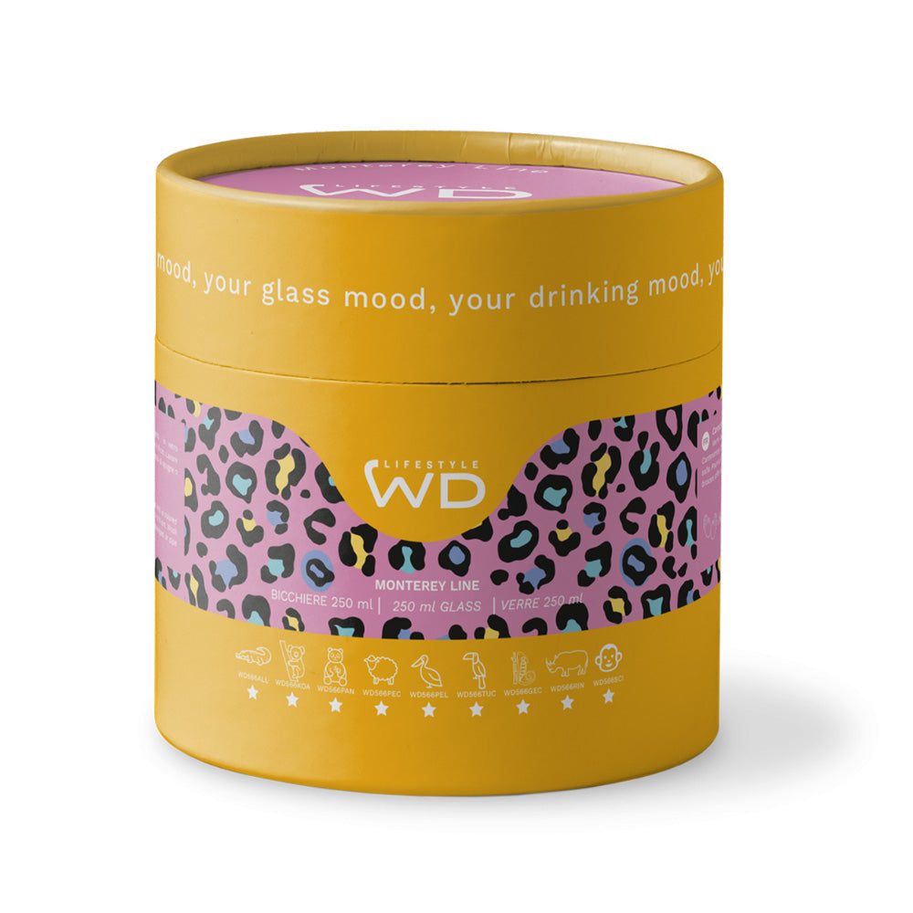 Bicchiere in Vetro Borosilicato Decoro Scimmia Capacità 250ml - WD Lifestyle