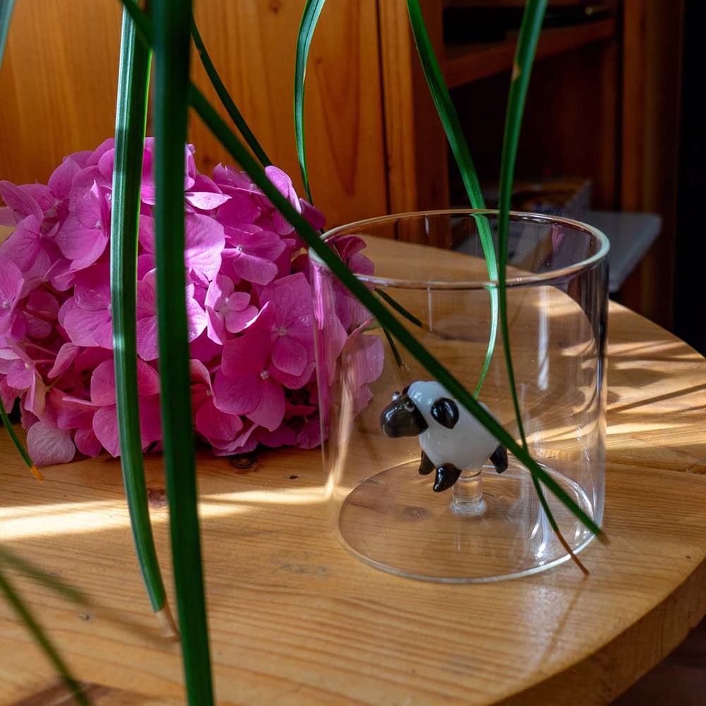Bicchiere in Vetro Borosilicato Decoro Pecora Capacità 250ml - WD Lifestyle
