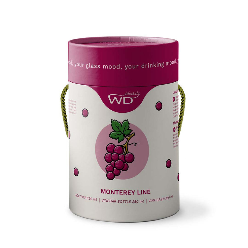 Acetiera in vetro borosilicato con decoro in vetro colorato con figura grappolo d'uva - WD Lifestyle