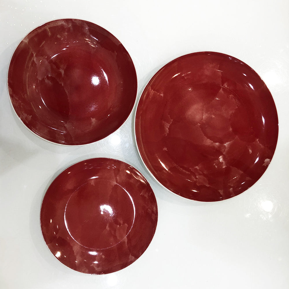 Servizio piatti 18 pezzi: 6 piatti piani, 6 piatti fondi ,6 piatti frutta