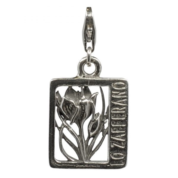 Ciondolo I love Abruzzo in argento Zafferano