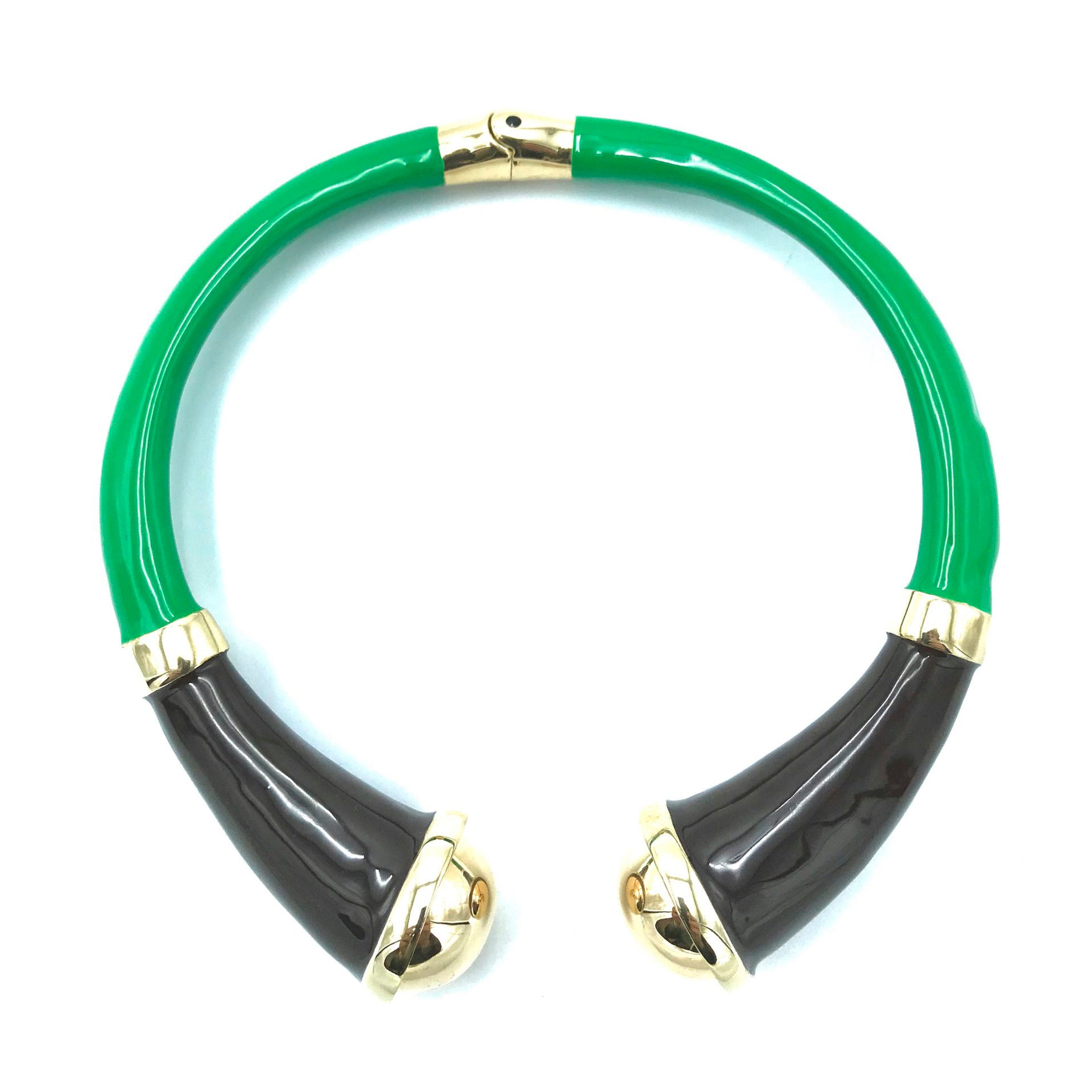 Collana Rigida Trumpet Forest in ottone smaltato