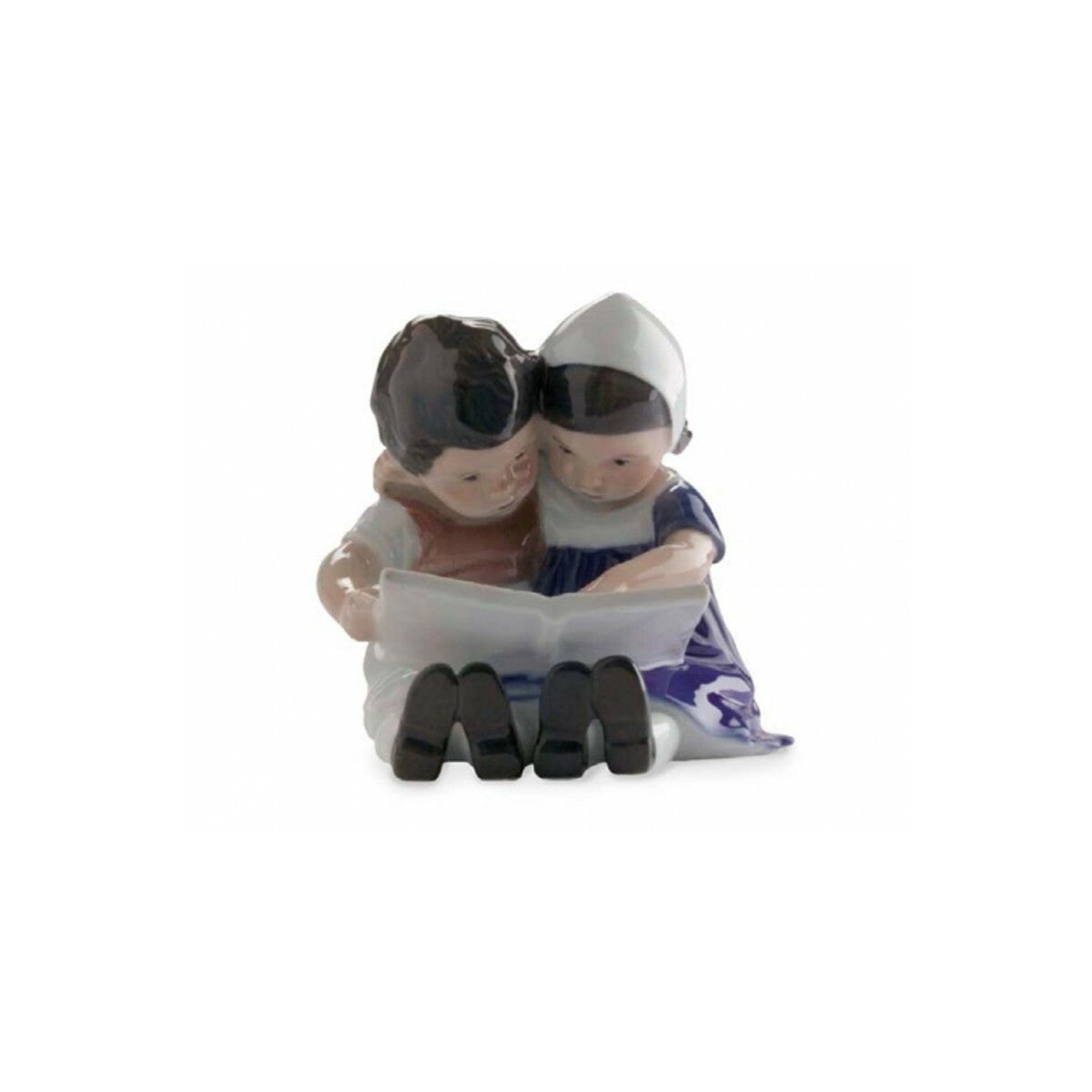 Royal Copenhagen Bambini che leggono mini in porcellana