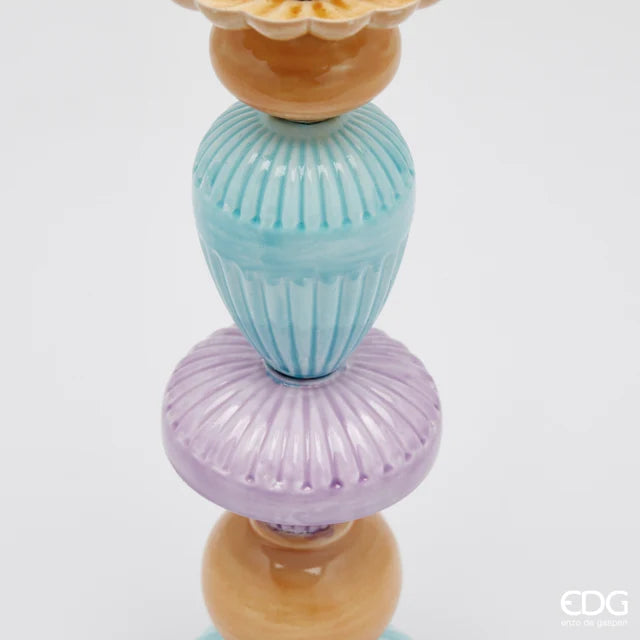 Portacandela Colormix H 35 Cm D 13 Cm Metallo Multicolor  - EDG