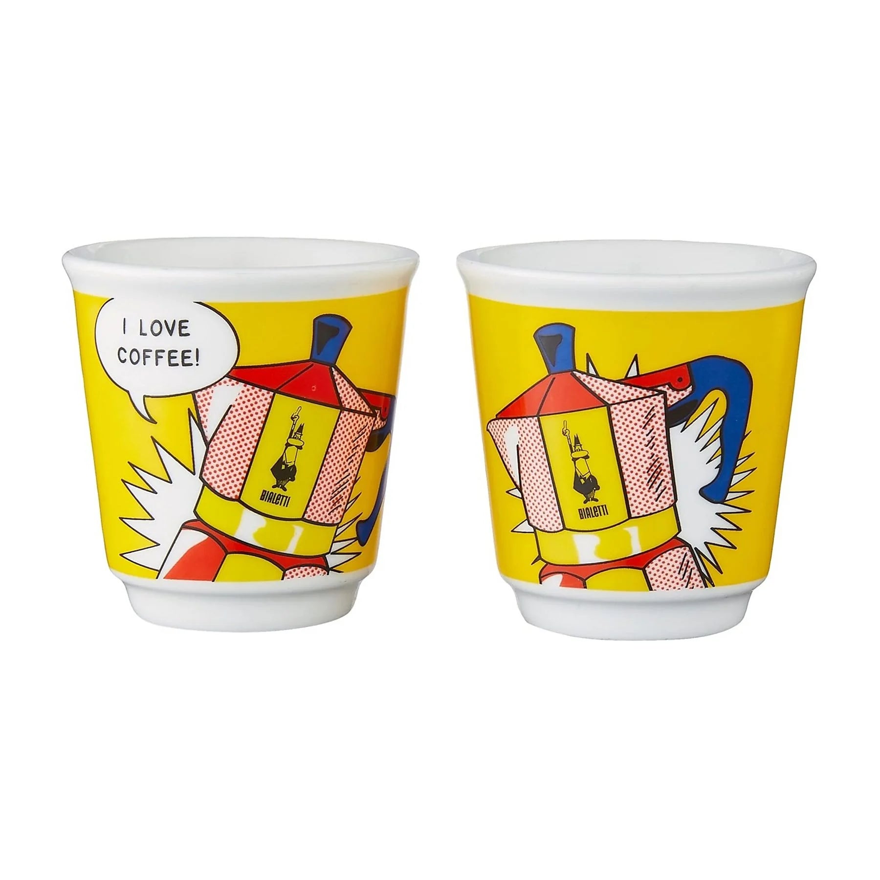 Set Mini 2 tazze Lichtenstein + 2 Bicchieri - Bialetti