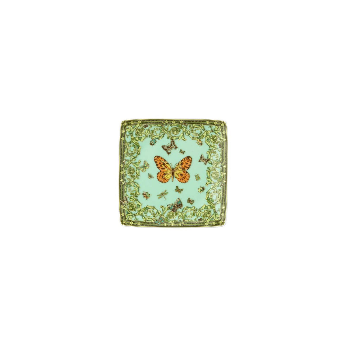 Coppetta Quadrata Le Jardin De Versace 30 Years Verde  12x12cm in Porcellana - Rosenthal Versace