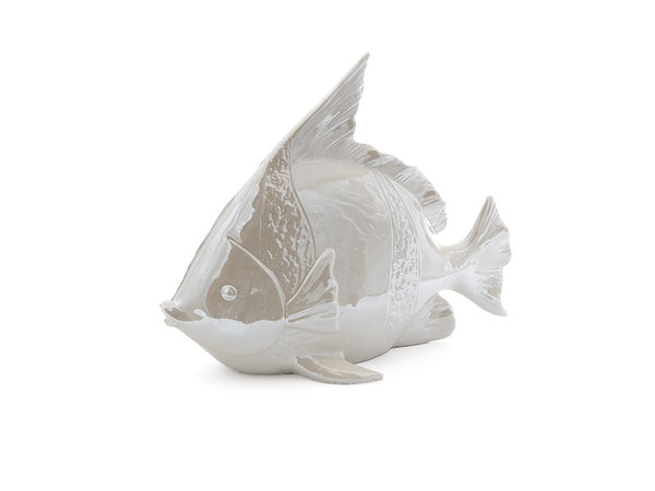 Pesce decorativo bianco perla H.25cm perla Bruco