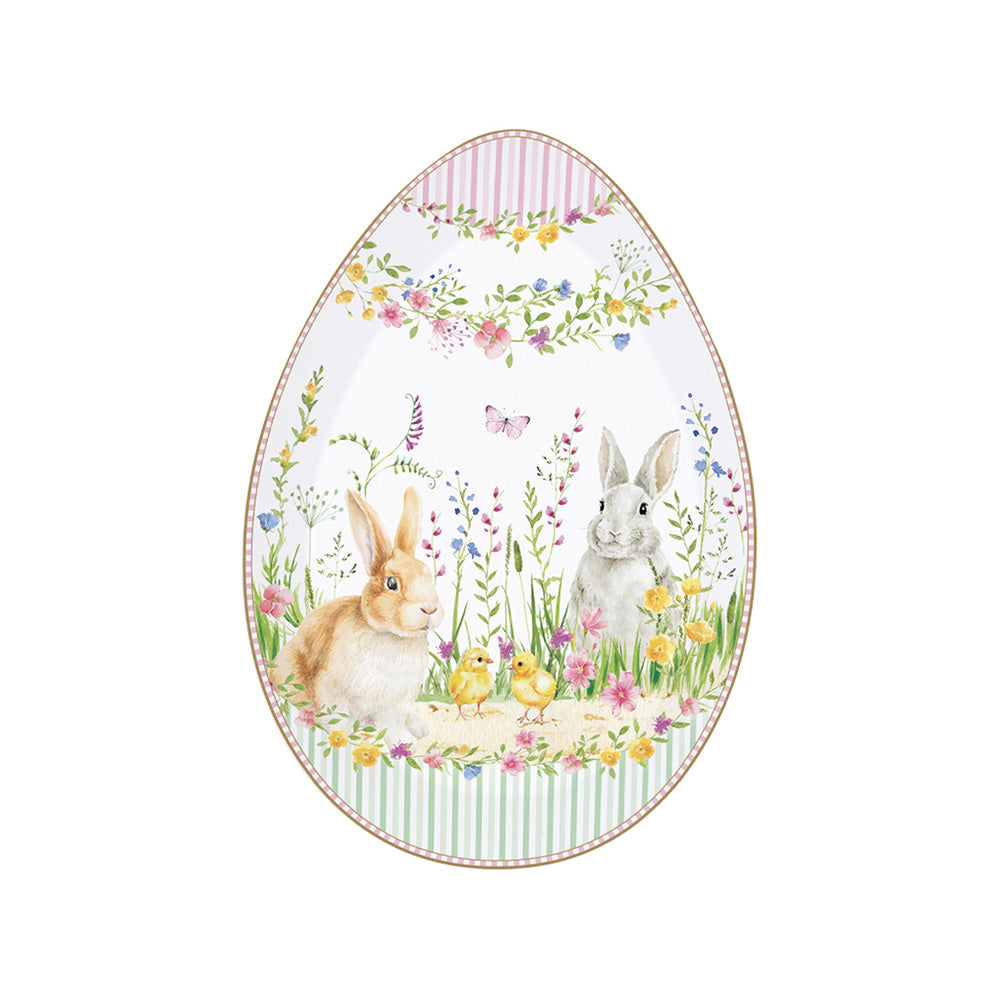 Vassoio ovale 30x21 cm in porcellana in color box - Happy Easter - Easy Life