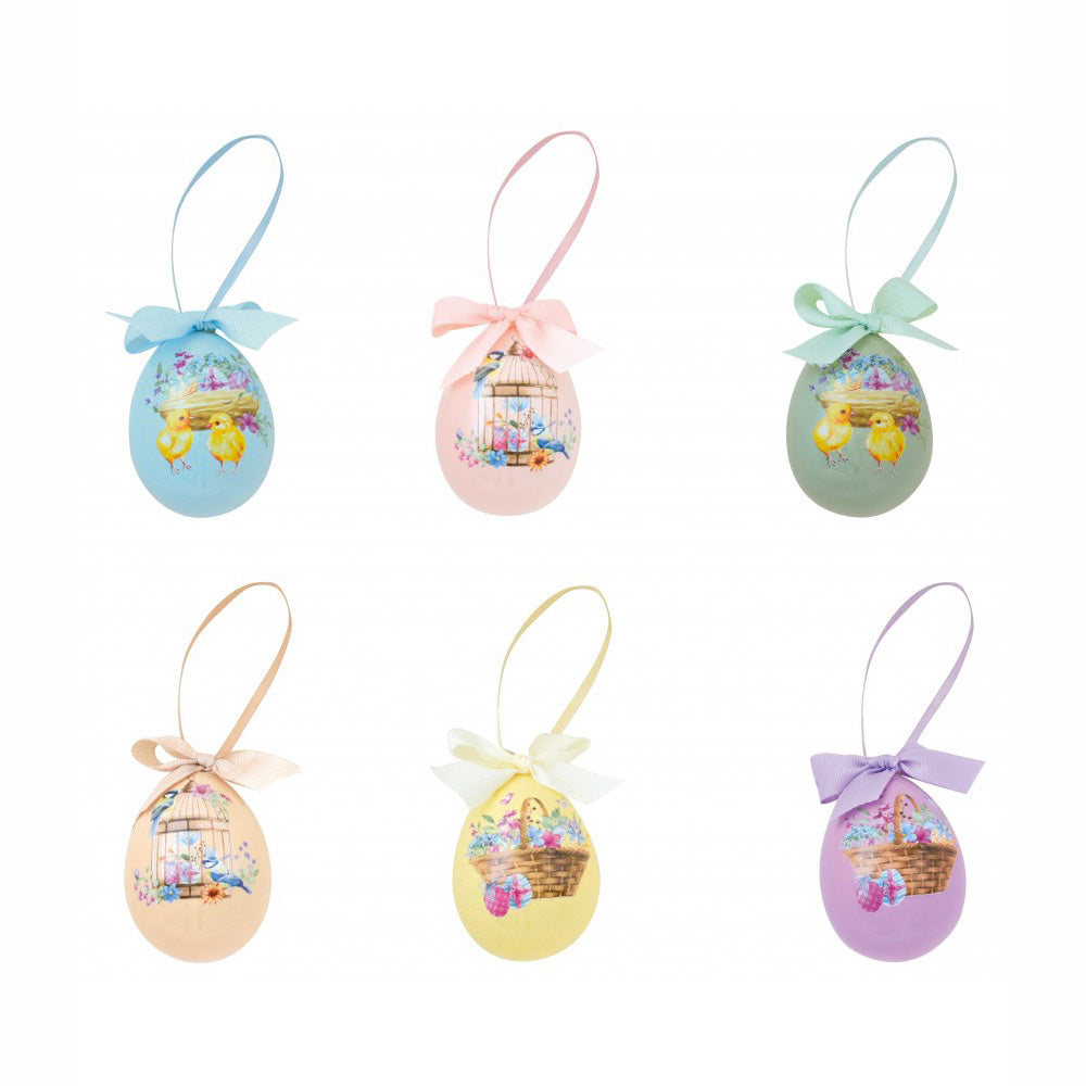 Uovo in ceramica dolomite, decorazioni assortite in color box - Spring Bloom - Easy Life