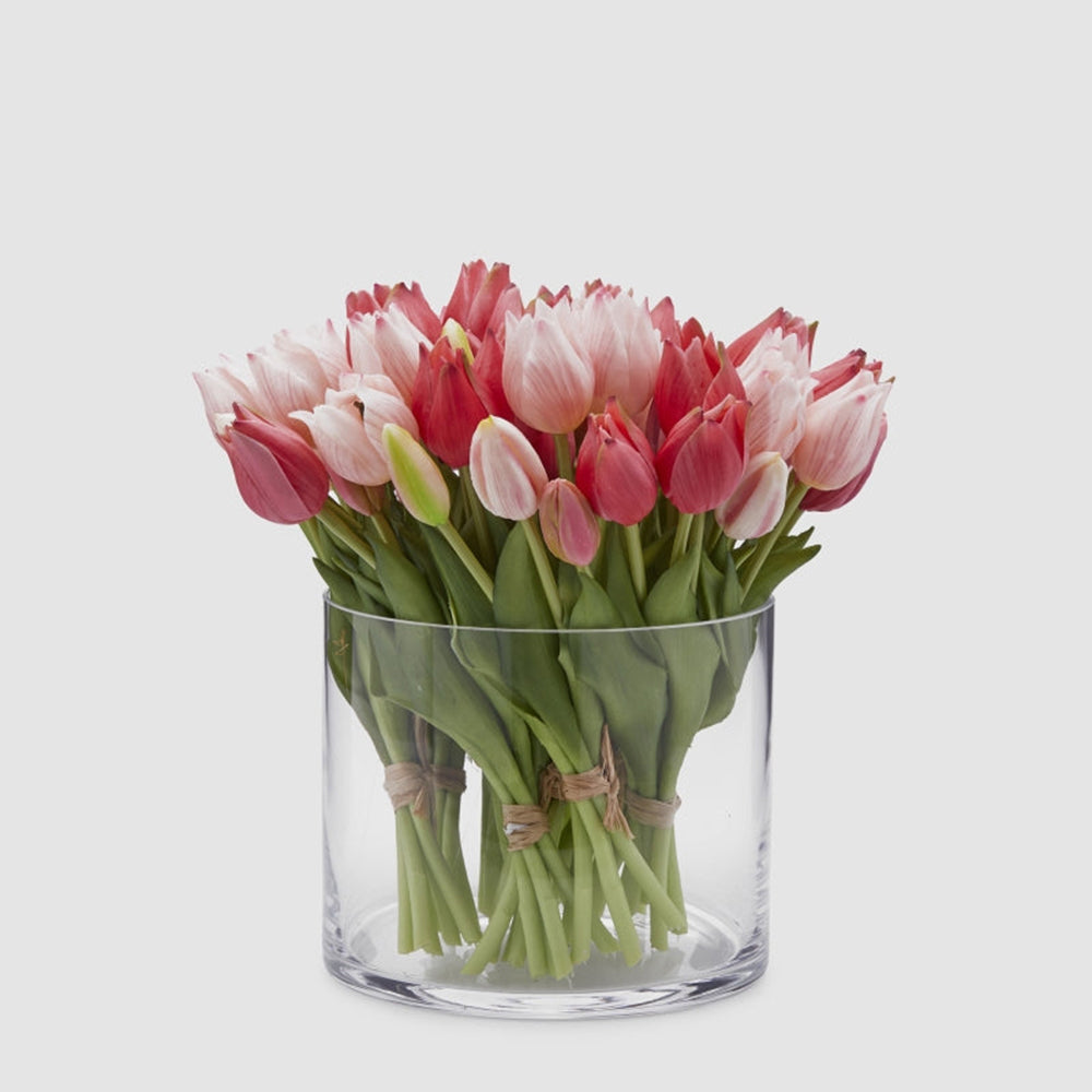 Bouquet di 5 Tulipani Olis Ass. H 26 Cm Two Tone Pink 1 Pz - EDG