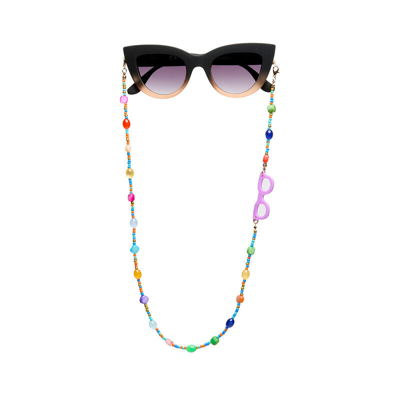 Collana bijoux per occhiali con palline miste multicolor MC - Più Forty
