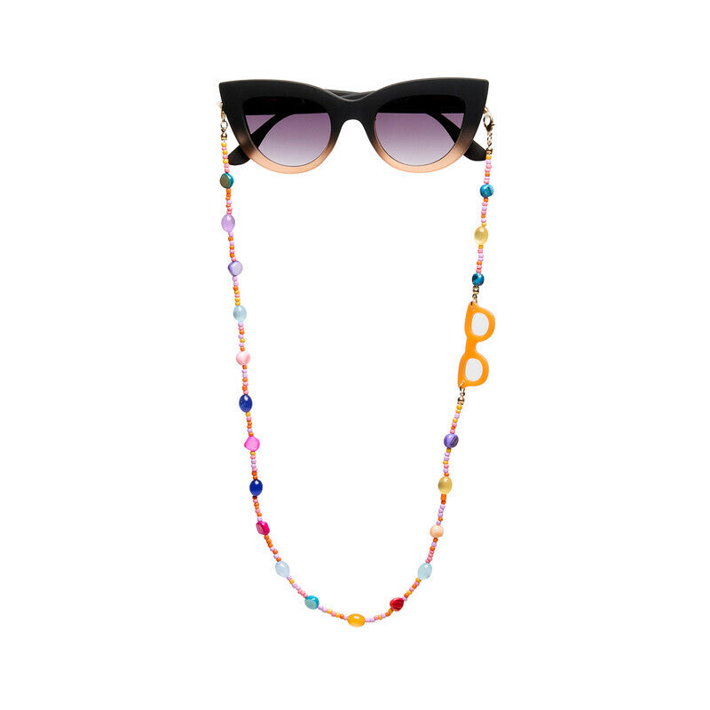 Collana bijoux per occhiali con palline miste Pearl Multicolor - Più Forty