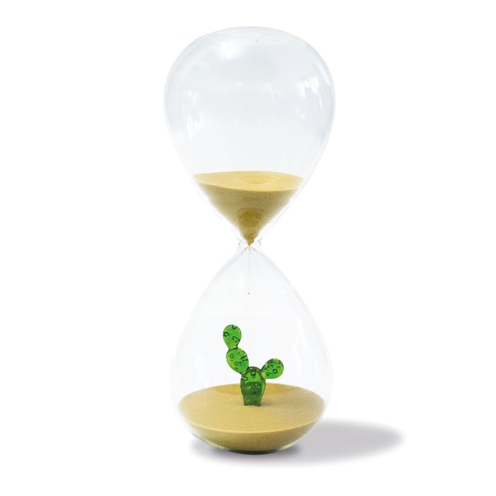 Clessidra in vetro borosilicato con soggetto colorato all'interno figura Cactus WD Lifestyle