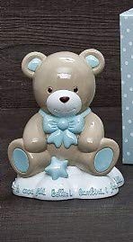 SALVADANAIO Azzurro Collezione Orsacchiotto H. 16 CM. D17380 Henriette