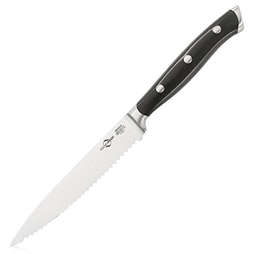Coltello universale PRIMUS | lama 12 cm | lama in acciaio temprato con taglio ondulato | robusto e resistente alla corrosione | manici ergonomici in plastica | Coltello da cucina per carne Küchenprofi
