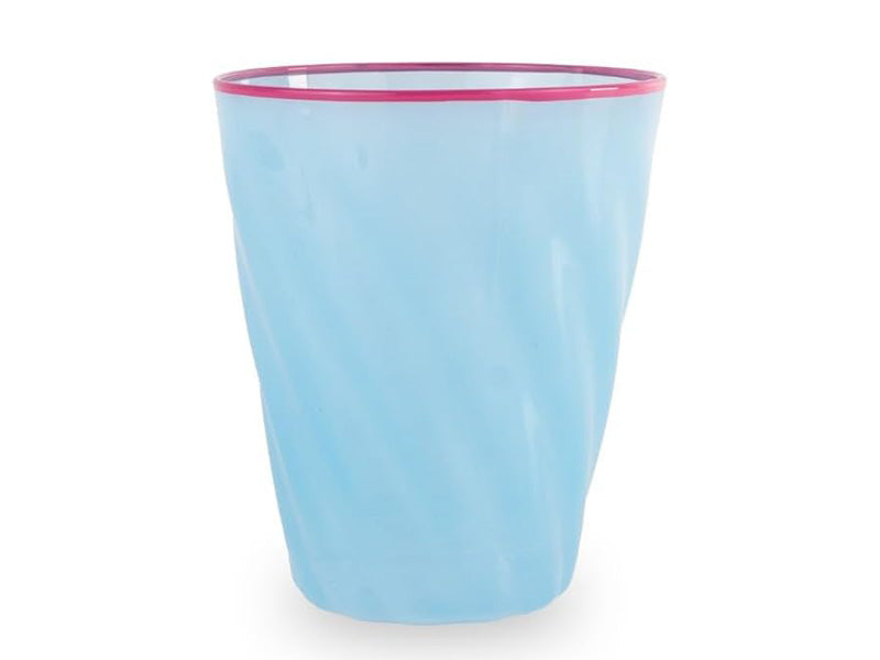 Set 4 bicchieri in vetro con bordi colorati. Capacità 200ml WD Lifestyle