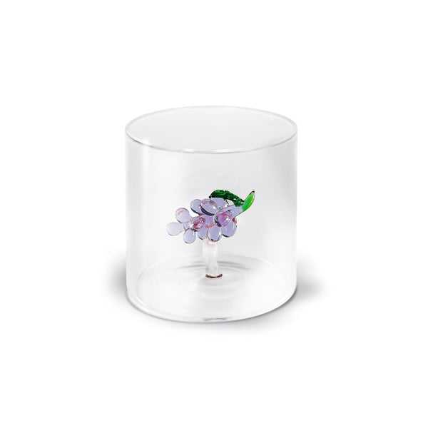 WD Lifestyle Bicchiere in vetro borosilicato in confezione regalo. Capacità: 250 ml Figura: uva