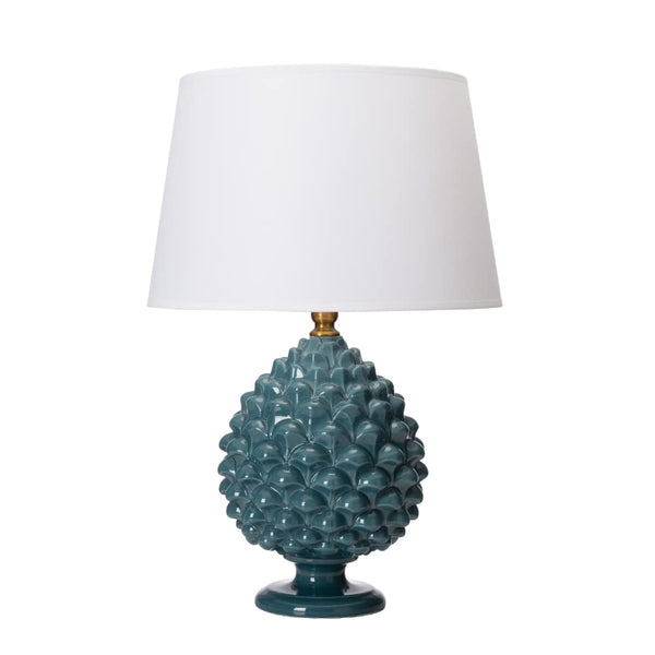 PALAIS ROYAL Lampada Pigna Paralume Blu Porcellana H50cm