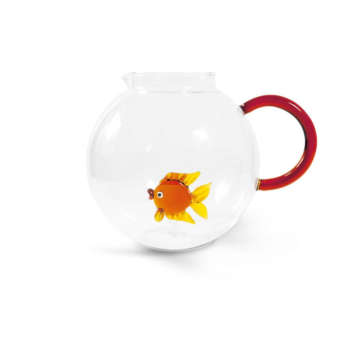 Brocca in vetro borosilicato con decoro “Pesciolino Rosso” in vetro colorato all’interno. Capacità: l.1.7 WD Lifestyle