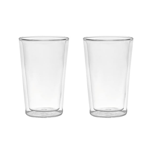 Set di 2 bicchieri a doppia parete in vetro borosilicato. Capacità: 325 ml