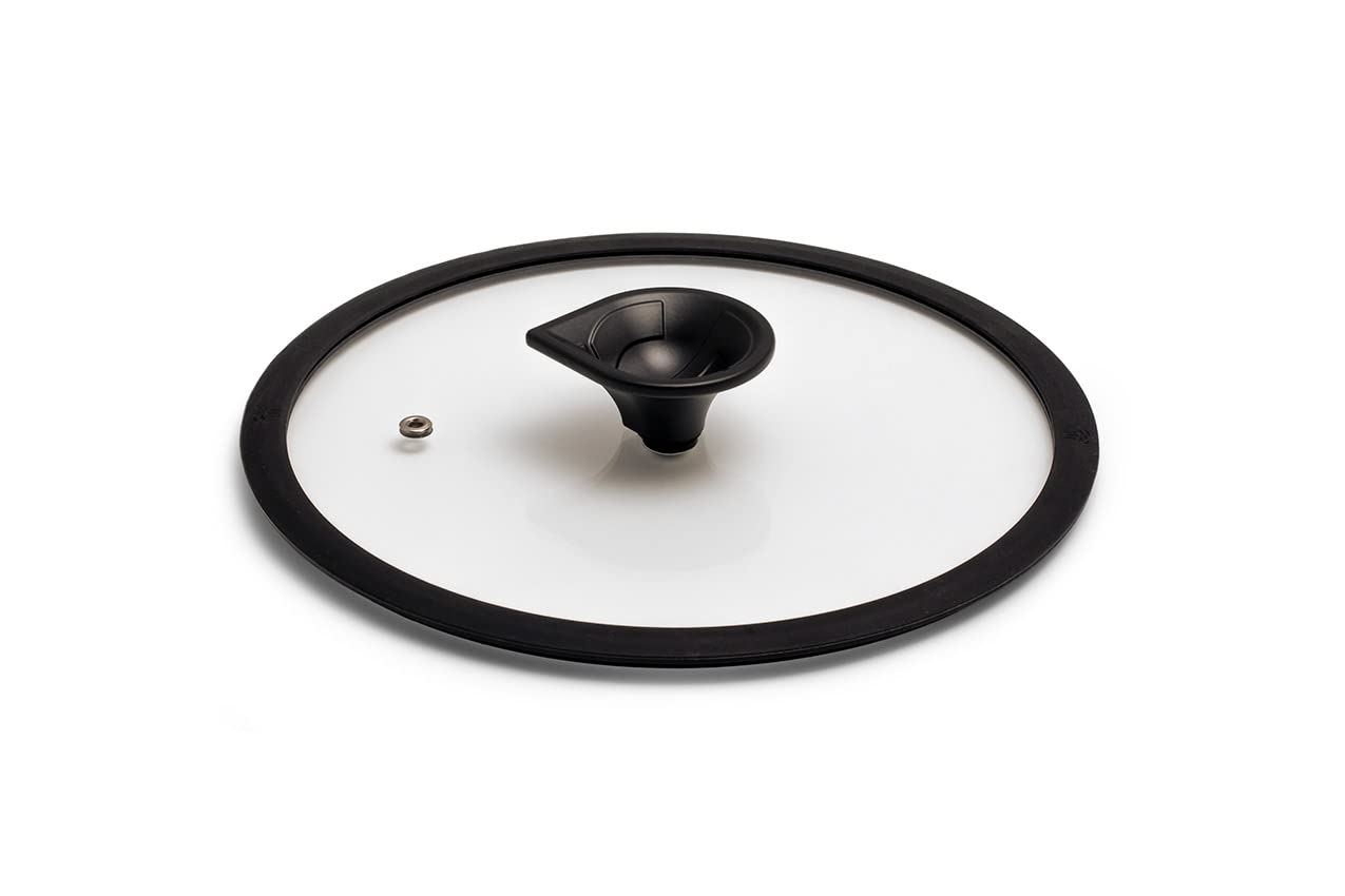 Coperchio In Vetro Temperato 24 cm Con Pomello in alluminio Luchetti