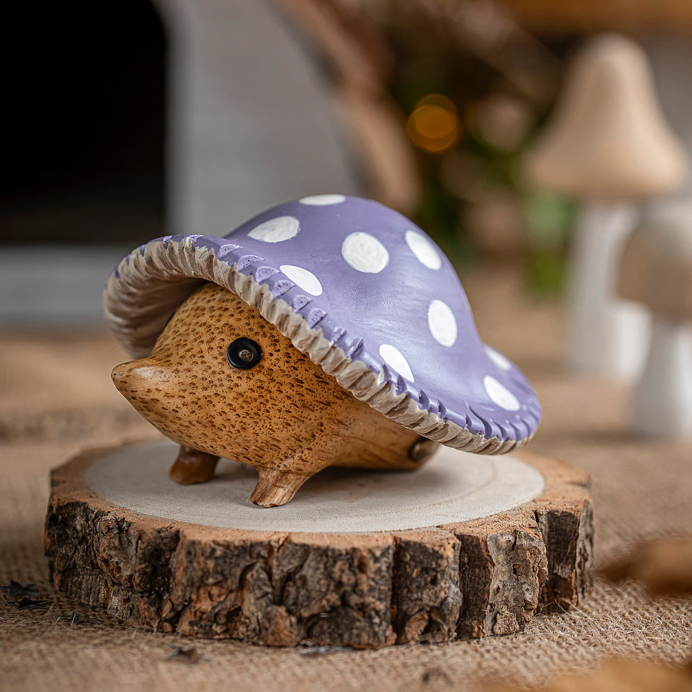 Porcospino del popolo dei funghi  - Toadstool Hedgies - Dipinto a Mano- Capitani Coraggiosi