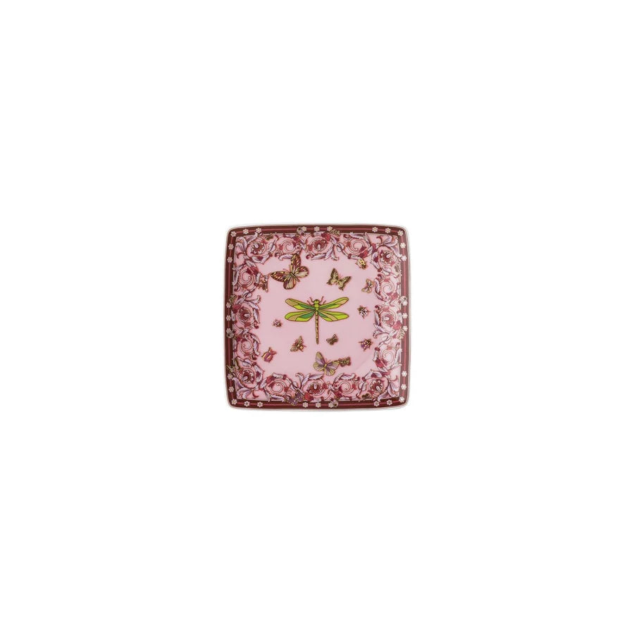 Coppetta Quadrata Le Jardin De Versace 30 Years Rosa  12x12cm in Porcellana - Rosenthal Versace