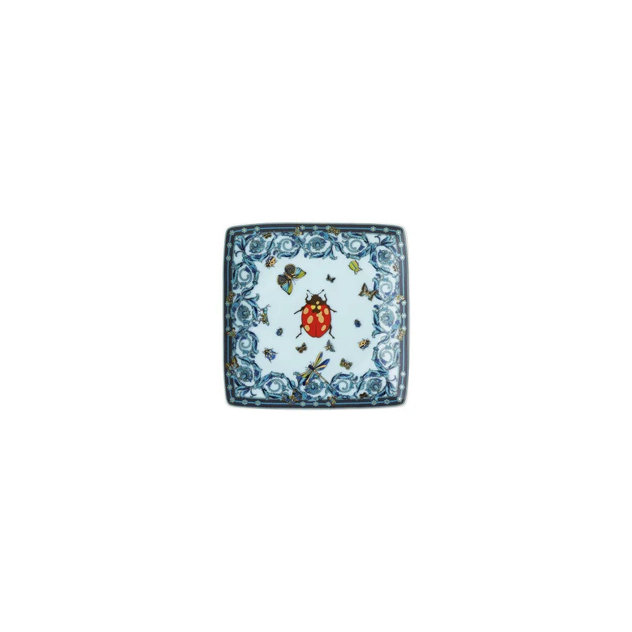Coppetta Quadrata Le Jardin De Versace 30 Years Blu 12x12cm in Porcellana  - Rosenthal Versace