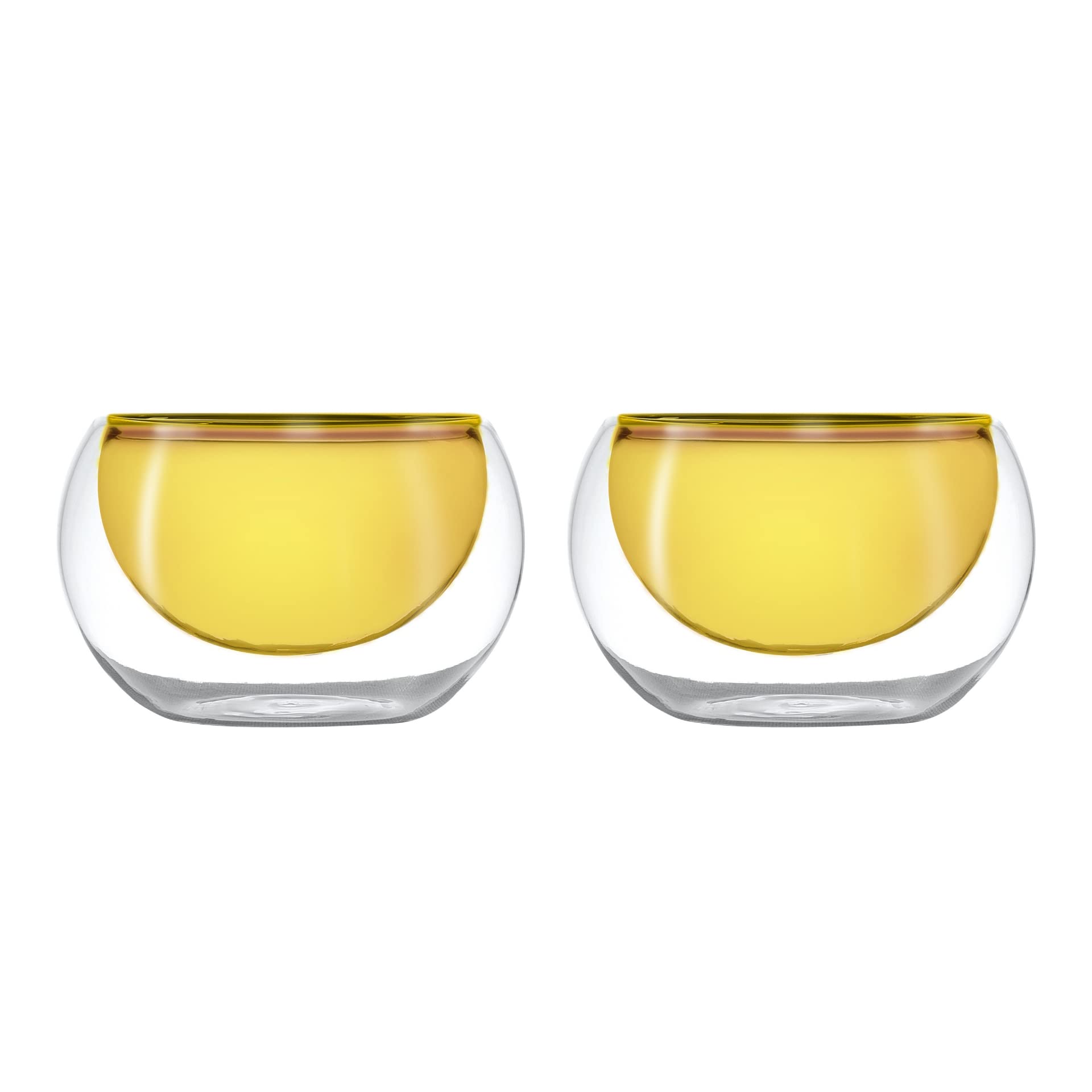 Set di 2 tazze a doppia parete in vetro borosilicato Capacità: 180 ml Colore parete interna: giallo WD Lifestyle
