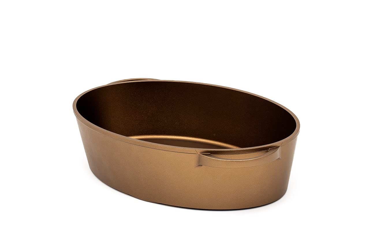Pescera pr Induzione Antiaderente Luchetti - Pescera Antiaderente 26 x 38 per Piani ad Induzione - Maniglie integrate e presine in Silicone, Utilizzabile anche in Forno Luchetti