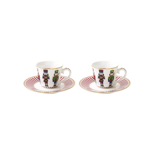 EASY LIFE Set 2 tazzine Caffe con piattino NUTCRACKERS