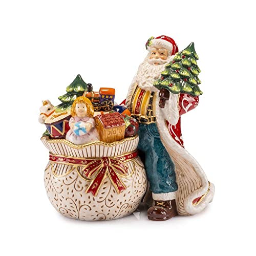 Palais Royal Statuina Babbo Natale H27 cm con contenitore porta doni