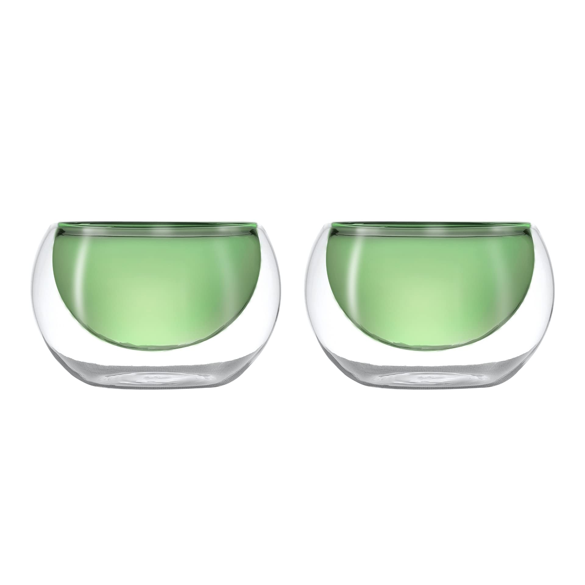 Set di 2 tazze a doppia parete in vetro borosilicato Capacità: 180 ml Colore parete interna: verde WD Lifestyle