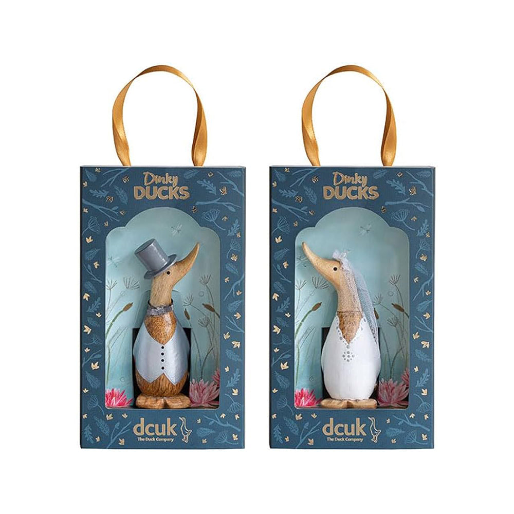 Dinky Duck Sposini con scatola da regalo - Dipinto a Mano 11 cm - Capitani Coraggiosi
