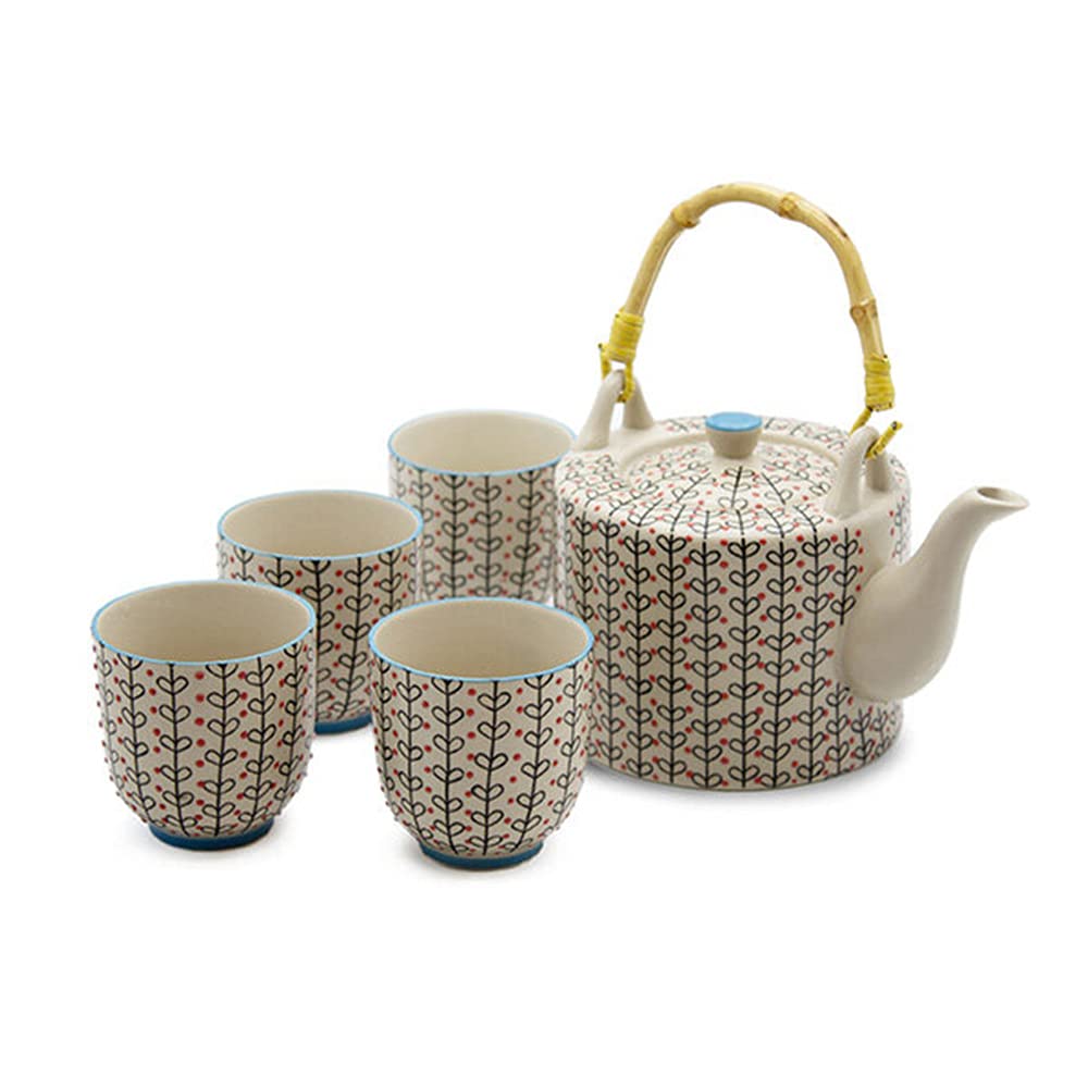 Set Teiera e 4 tazze decorato WD Lifestyle
