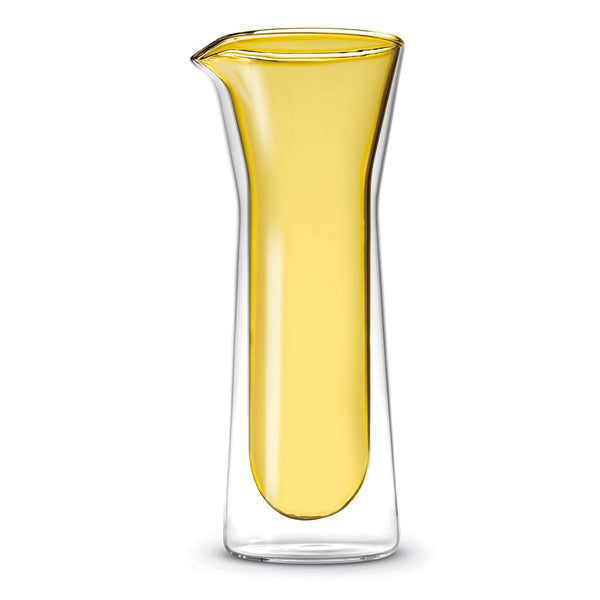 Brocca doppia parete in vetro borosilicato Capacità: 0,9 L. Colore parete interna: giallo