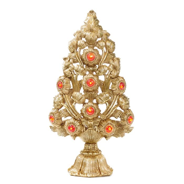 Goodwill Albero di Natale in resina gioiello 63,5 cm rifinito con resina color oro Goodwill