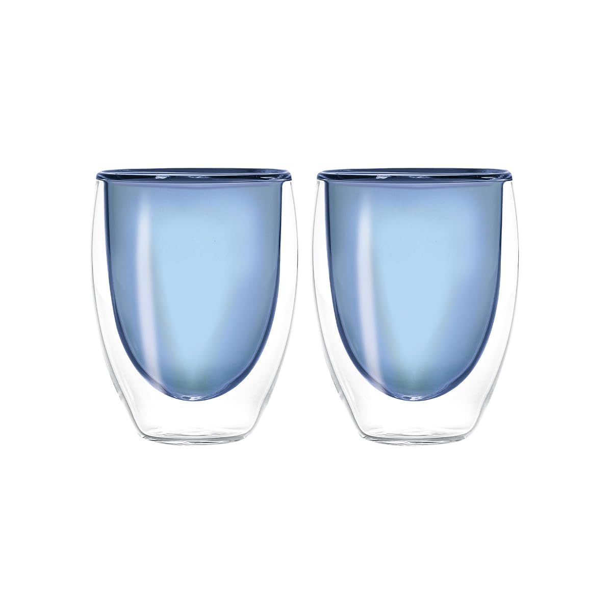 Set di 2 bicchieri a doppia parete Capacità: 220 ml Colore parete interna: blu WD Lifestyle