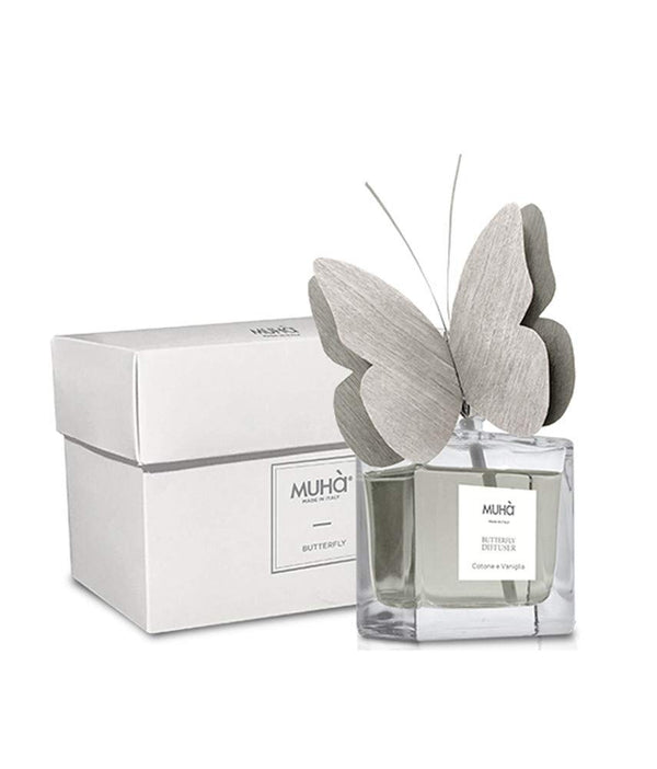 MUHA' Butterfly Farfalla profumatore diffusore Made in Italy per Ambienti 50 ml Cotone E Vaniglia