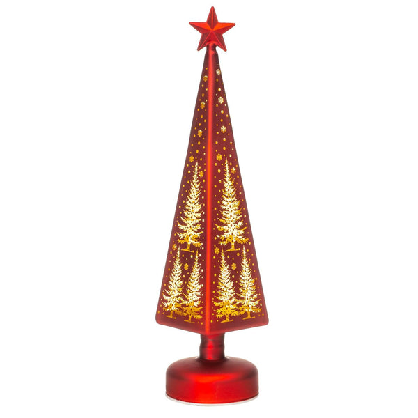 Lamart Noel by Albero di Natale in Vetro con LED Decorazione di Natale 37cm Rosso