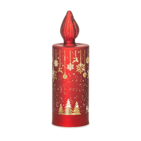 Lamart Noel by Candela in Vetro con LED Decorazione di Natale 22cm Rosso